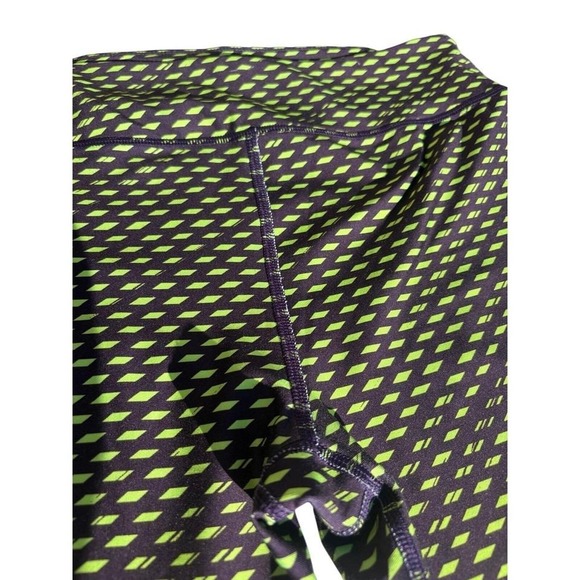 Under Armour HeatGear Compression Leggings Womens Medium Black Green Excellent - Picture 4 of 7